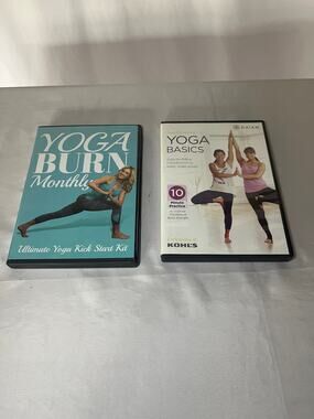 Yoga Burn Monthly Ultimate Kick Start Kit 4 DVD Set Plus Gaiam Yoga Basics